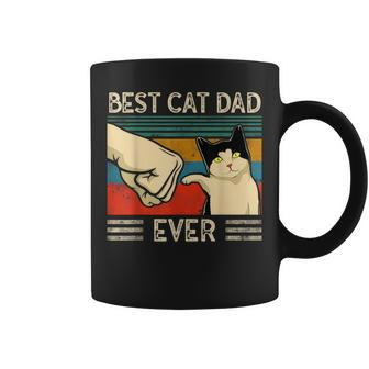 Best Cat Dad Ever Kitten Cat Fist Bump Retro Vintage Coffee Mug - Monsterry AU