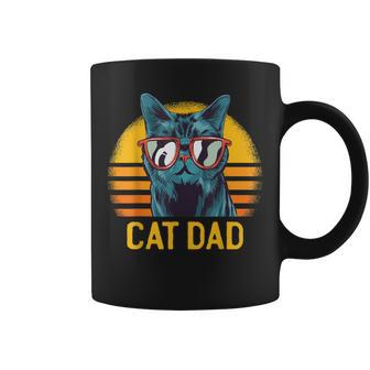 Best Cat Dad Fathers Day Kitty Daddy Papa Vintage Coffee Mug - Monsterry CA