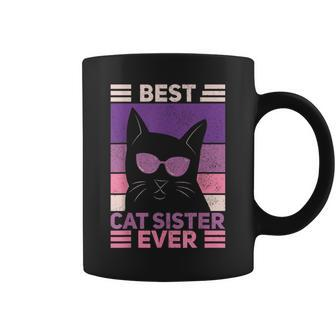 Best Cat Sister Ever Cat Lover Black Cat Themed Coffee Mug - Monsterry UK