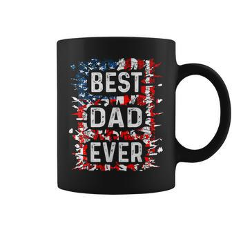 Best Dad Ever With Us American Flag Fathers Day Dad Coffee Mug - Seseable