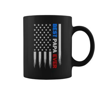 Best Papa Ever American Flag Usa Father's Day Coffee Mug - Seseable