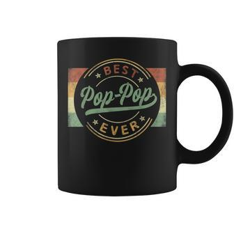 Best Pop-Pop Ever Emblem Father's Day Poppop Grandpa Coffee Mug - Seseable