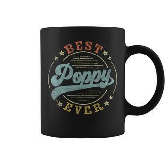 Best Poppy Ever Father's Day Poppy Vintage Emblem Coffee Mug - Monsterry
