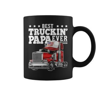 Best Truckin Papa Ever Big Rig Trucker Father's Day Gif Coffee Mug | Mazezy