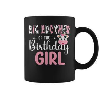 Big Brother Of The Birthday Girl Farm Cow 1 St Birthday Girl Coffee Mug - Monsterry AU