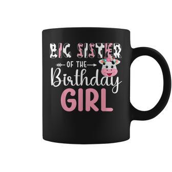 Big Sister Of The Birthday Girl Farm Cow 1 St Birthday Girl Coffee Mug - Monsterry AU