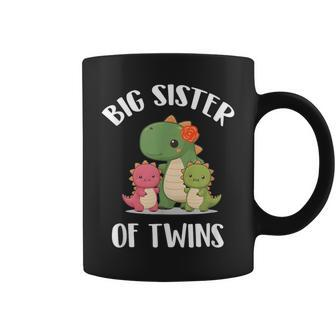Big Sister Of Twins Dinosaur Girls Coffee Mug - Monsterry CA