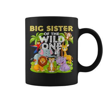 Big Sister Of The Wild One Birthday Zoo Animal Safari Jungle Coffee Mug - Monsterry AU