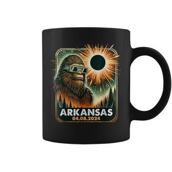 Bigfoot Arkansas Total Solar Eclipse 2024 Wearing Glasses Coffee Mug - Seseable