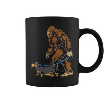 Bigfoot Dachshund Dog Walk Sasquatch Lovers Coffee Mug | Mazezy