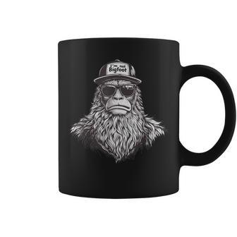 Bigfoot In Disguise Sunglasses Trucker Hat I'm Not Sasquatch Coffee Mug - Monsterry UK