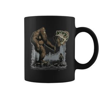 Bigfoot Fishing Sasquatch Fish Coffee Mug - Monsterry AU
