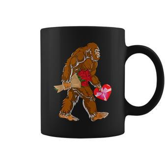 Bigfoot Heart Valentines Day Love Sasquatch Coffee Mug - Seseable