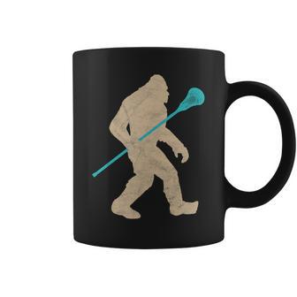 Bigfoot Lacrosse Stick Vintage Lax Coffee Mug - Monsterry