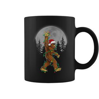 Bigfoot Santa Christmas Tree Lights Xmas Sasquatch Coffee Mug - Seseable