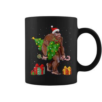 Bigfoot Santa Christmas Tree Lights Xmas Sasquatch Coffee Mug - Monsterry UK