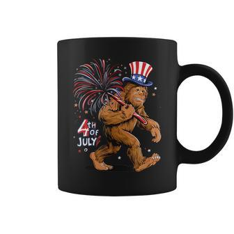 Bigfoot Sasquatch 4Th Of July Fireworks Coffee Mug - Monsterry DE