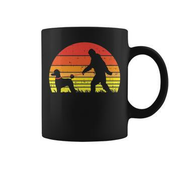 Bigfoot Sasquatch Poodle Sunset Retro Dog Lover Owner Coffee Mug | Mazezy