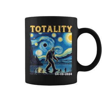 Bigfoot Total Solar Eclipse 2024 Van Gogh Starry Night Coffee Mug | Mazezy