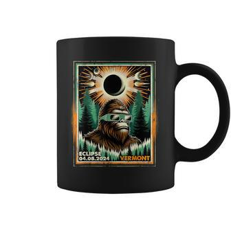 Bigfoot Total Solar Eclipse 2024 Vermont Sasquatch Vintage Coffee Mug | Mazezy CA