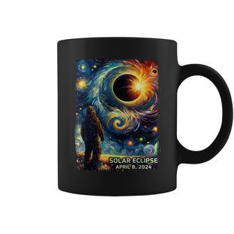 Bigfoot Total Solar Eclipse America Sasquatch Starry Night Coffee Mug | Mazezy