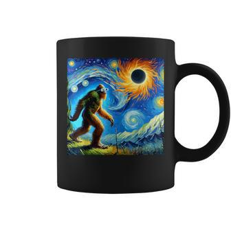 Bigfoot Total Solar Eclipse Glasses 2024 Van Gogh Bigfoot Coffee Mug - Seseable