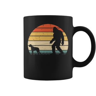 Bigfoot Walking Boxer Dog Vintage Retro Sasquatch Coffee Mug | Mazezy