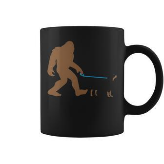 Bigfoot Walking Rottweiler Dog Sasquatch Coffee Mug | Mazezy