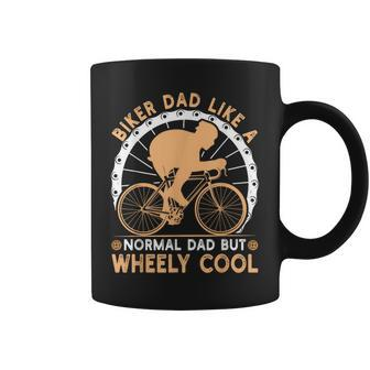Biker Dad Like A Normal Bicycle Fathers Day Cycling Cyclist Coffee Mug - Monsterry