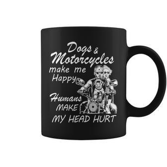 Biker Dogs And Motorcycles Make Me Happy Coffee Mug | Mazezy