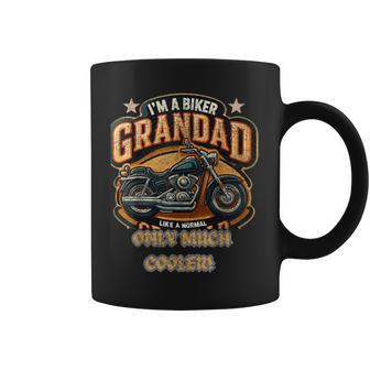 Biker Grandad Much Cooler Best Grandpa Ever Motorbike Dad Coffee Mug - Monsterry CA