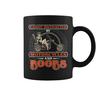 Biker Rider Easily Distracted By Motorcycles And Boobs Coffee Mug - Monsterry CA