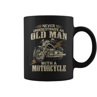 Bikers Never Underestimate An Old Man On A Motorbike Biker Coffee Mug - Seseable