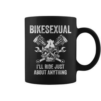 Bikesexual I'll Ride Just About Anything On Back Coffee Mug - Thegiftio UK