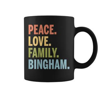 Bingham Last Name Peace Love Family Matching Coffee Mug - Monsterry AU