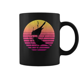 Birds Over A Vintage Sunset Distressed Coffee Mug - Monsterry CA