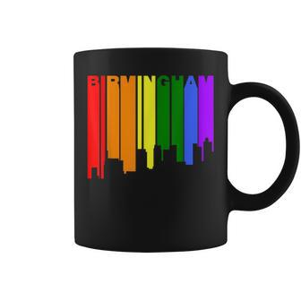 Birmingham Alabama Lgbtq Gay Pride Rainbow Skyline Coffee Mug - Monsterry
