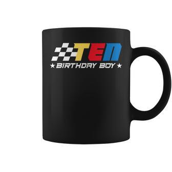 Birthday Boy 10 Ten Race Car 10Th Racing Pit Crew Driver Coffee Mug - Monsterry