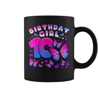 Birthday Girl 10 Year Old Butterfly Number 10 Coffee Mug - Monsterry AU