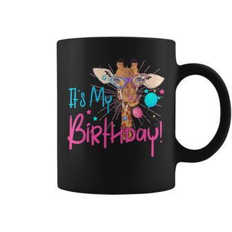 It Is My Birthday Good Time Giraffe Party Animal Colorful Coffee Mug - Monsterry