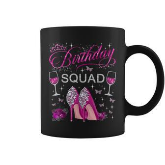 Birthday Squad Butterflies High Heels Diva Squad Girls Coffee Mug - Monsterry AU