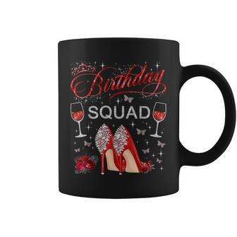 Birthday Squad Diva Squad Crown Hearts High Heel Girls Coffee Mug - Seseable