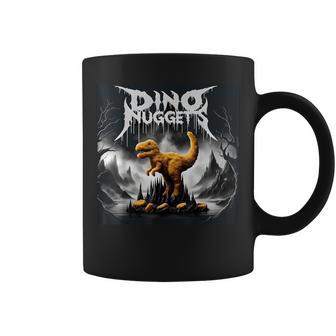 Black Aesthetic Dino Nuggets Death Metal Music Chicken Nugs Coffee Mug - Seseable