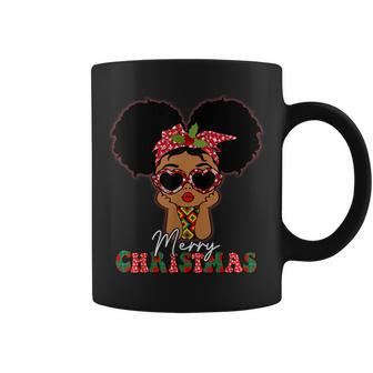 Black African Girl American Melanin Christmas Santa Hat Pjs Coffee Mug - Thegiftio UK