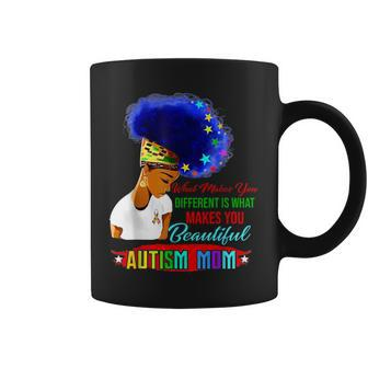 Black Afro American Autism Awareness Mom Rainbow For Women Coffee Mug - Monsterry UK