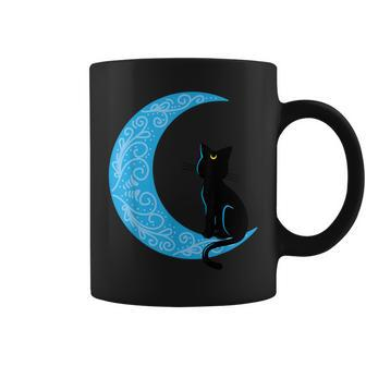 Black Cat Crescent Moon Sailor Mum Coffee Mug - Monsterry AU