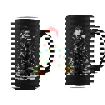 Black Cat Santa Christmas Family Matching Pajamas Xmas Coffee Mug - Monsterry