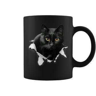 Black Cat Torn Cloth For Cat Lover Cat Dad Cat Mom Coffee Mug - Thegiftio UK