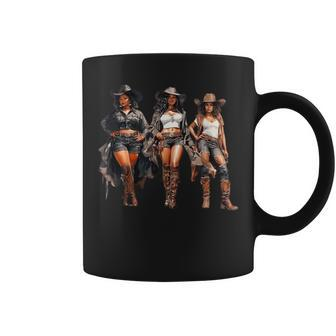 Black Cowgirl Western Rodeo Melanin Black History Texas Coffee Mug - Monsterry DE