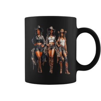 Black Cowgirl Western Rodeo Melanin Black History Texas Coffee Mug - Seseable